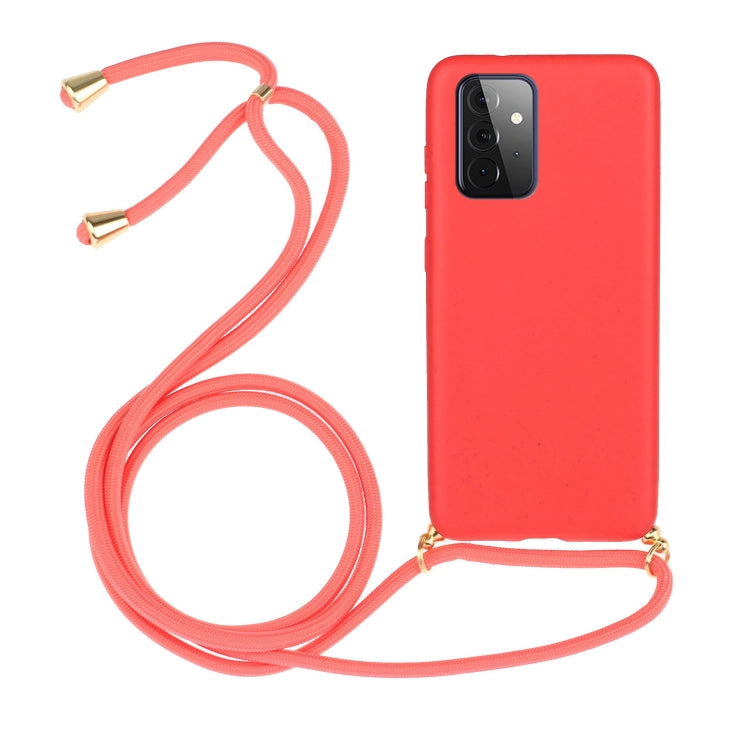 Wheat Straw Material + TPU Protective Case with Lanyard, For Samsung Galaxy A52 5G / 4G, For Samsung Galaxy A72 5G / 4G