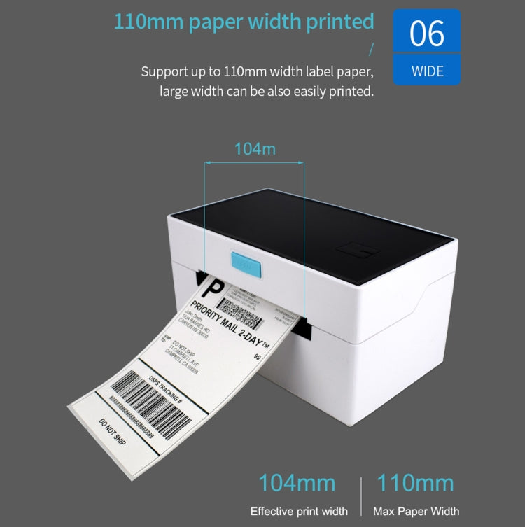 POS-9220 100x150mm Thermal Express Bill Self-adhesive Label Printer, USB + Bluetooth with Holder Version,