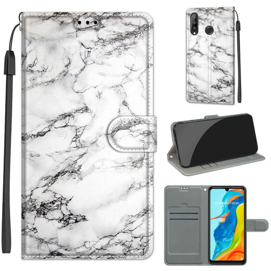 Voltage Colored Drawing Magnetic Clasp Horizontal Flip PU Leather Case with Holder & Card Slots, For Huawei P30 Lite