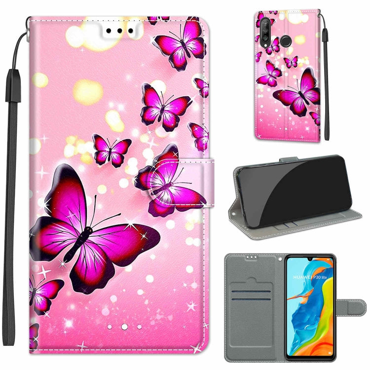 Voltage Colored Drawing Magnetic Clasp Horizontal Flip PU Leather Case with Holder & Card Slots, For Huawei P30 Lite