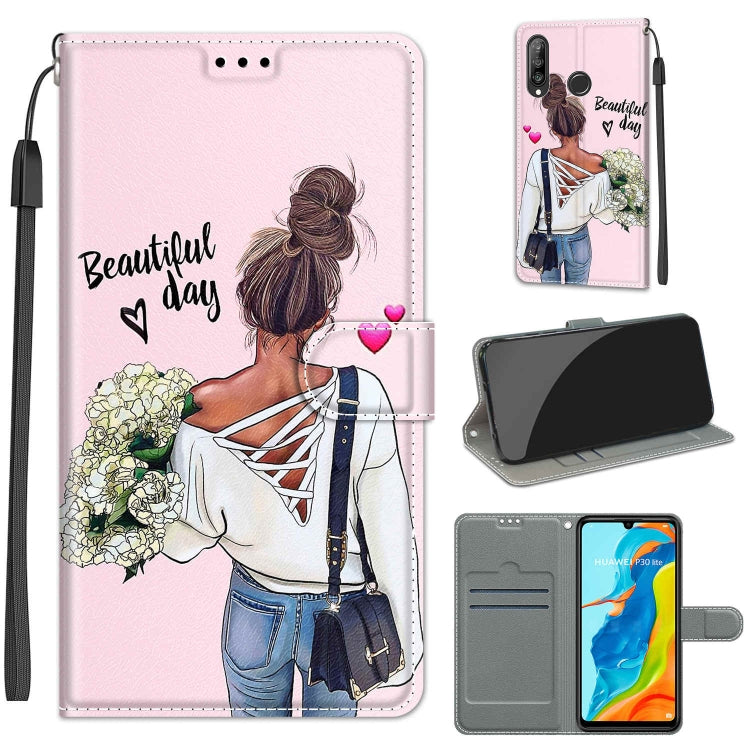 Voltage Colored Drawing Magnetic Clasp Horizontal Flip PU Leather Case with Holder & Card Slots, For Huawei P30 Lite