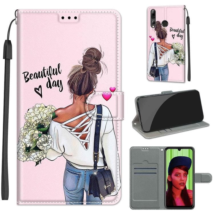 Voltage Colored Drawing Magnetic Clasp Horizontal Flip PU Leather Case with Holder & Card Slots, For Huawei P Smart+ 2019