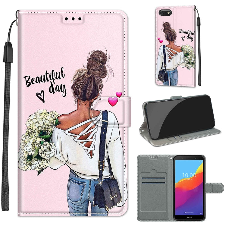 Voltage Colored Drawing Magnetic Clasp Horizontal Flip PU Leather Case with Holder & Card Slots, For Huawei Y5 2018 / Honor Play 7