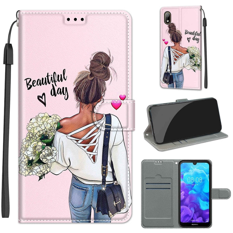 Voltage Colored Drawing Magnetic Clasp Horizontal Flip PU Leather Case with Holder & Card Slots, For Huawei Y5 2019 / Honor 8S