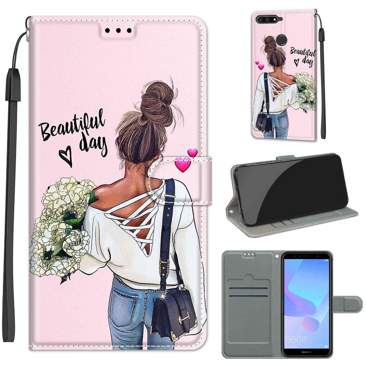 Voltage Colored Drawing Magnetic Clasp Horizontal Flip PU Leather Case with Holder & Card Slots, For Huawei Y6 2018 / Honor 7A