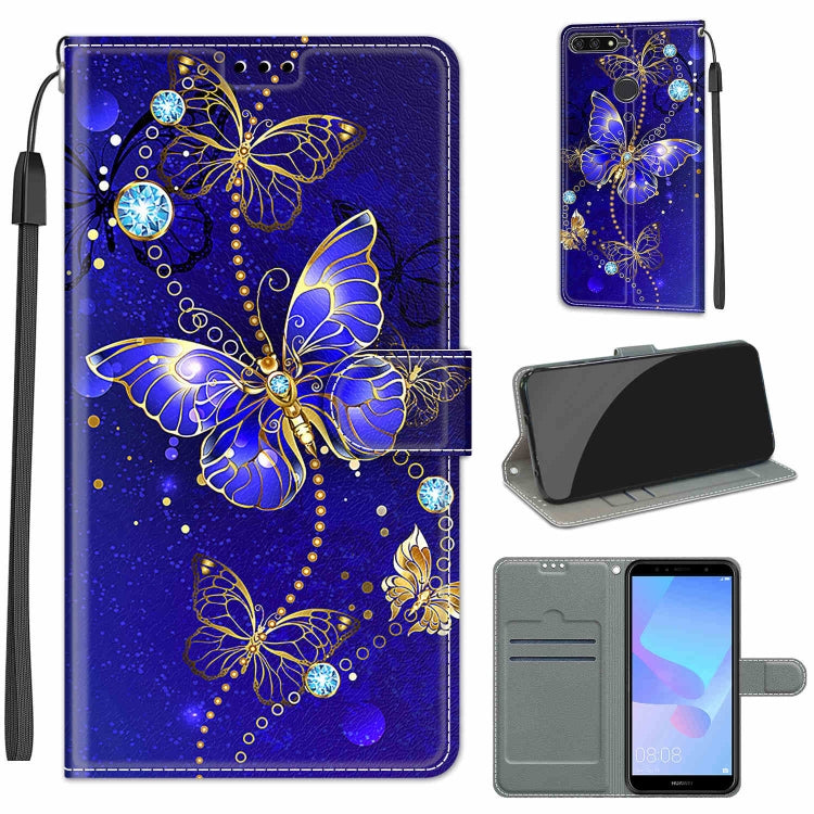 Voltage Colored Drawing Magnetic Clasp Horizontal Flip PU Leather Case with Holder & Card Slots, For Huawei Y6 2018 / Honor 7A