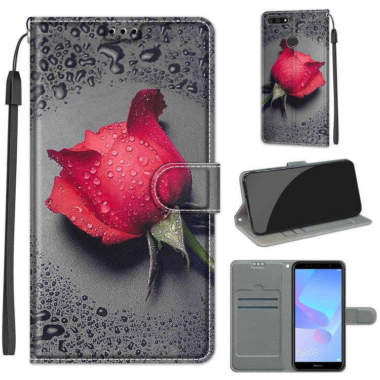 Voltage Colored Drawing Magnetic Clasp Horizontal Flip PU Leather Case with Holder & Card Slots, For Huawei Y6 2018 / Honor 7A