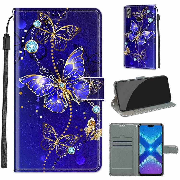 Voltage Colored Drawing Magnetic Clasp Horizontal Flip PU Leather Case with Holder & Card Slots, For Honor 8X