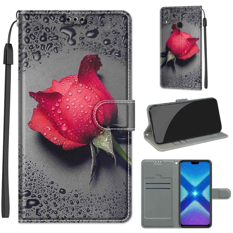 Voltage Colored Drawing Magnetic Clasp Horizontal Flip PU Leather Case with Holder & Card Slots, For Honor 8X