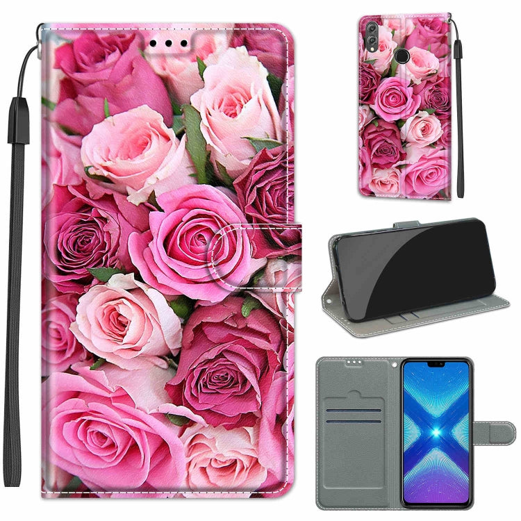 Voltage Colored Drawing Magnetic Clasp Horizontal Flip PU Leather Case with Holder & Card Slots, For Honor 8X