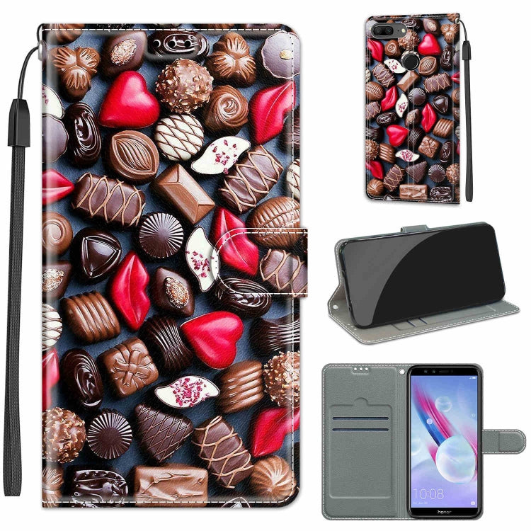 Voltage Colored Drawing Magnetic Clasp Horizontal Flip PU Leather Case with Holder & Card Slots, For Honor 9 Lite