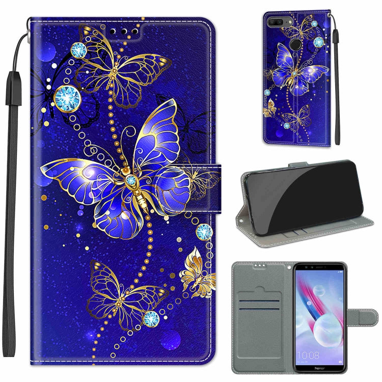 Voltage Colored Drawing Magnetic Clasp Horizontal Flip PU Leather Case with Holder & Card Slots, For Honor 9 Lite