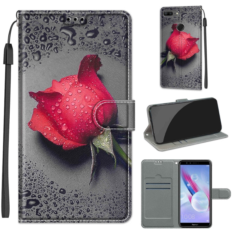 Voltage Colored Drawing Magnetic Clasp Horizontal Flip PU Leather Case with Holder & Card Slots, For Honor 9 Lite