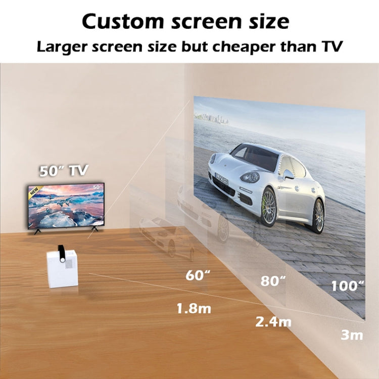 WEJOY Y2 1920x1080P 100 ANSI Lumens Portable Home Theater LED HD Digital Projector, Battery Touch Control Version, Android 9.0, 2G+16G