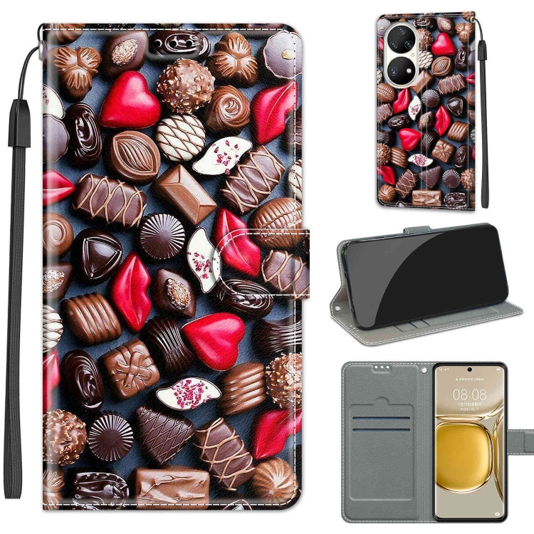 Voltage Coloured Drawing Magnetic Clasp Horizontal Flip PU Leather Case with Holder & Card Slots, For Huawei P50 Pro