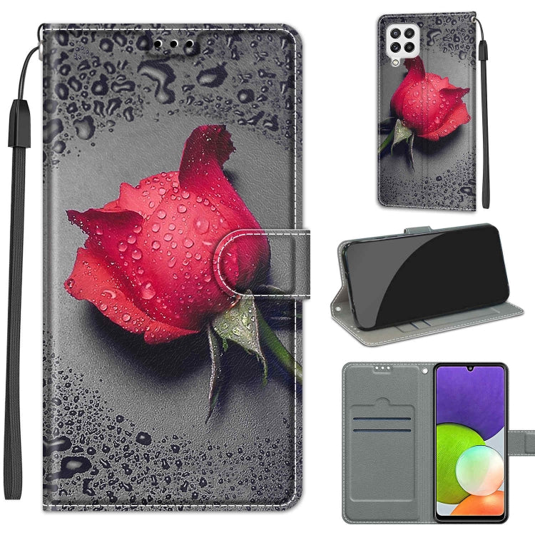 Voltage Coloured Drawing Magnetic Clasp Horizontal Flip PU Leather Case with Holder & Card Slots, For Samsung Galaxy A22 4G