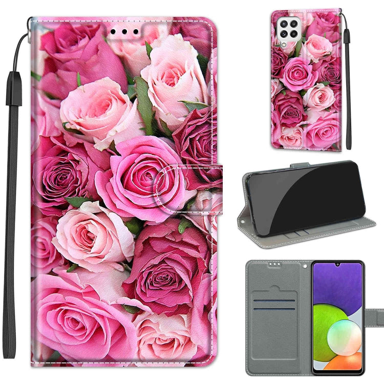 Voltage Coloured Drawing Magnetic Clasp Horizontal Flip PU Leather Case with Holder & Card Slots, For Samsung Galaxy A22 4G