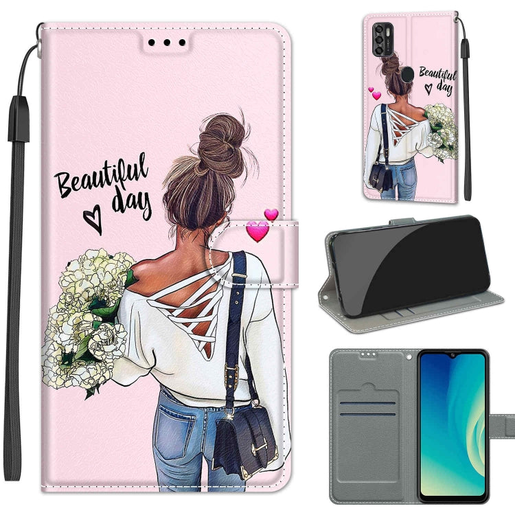 Voltage Coloured Drawing Magnetic Clasp Horizontal Flip PU Leather Case with Holder & Card Slots, For ZTE Blade A7s 2020