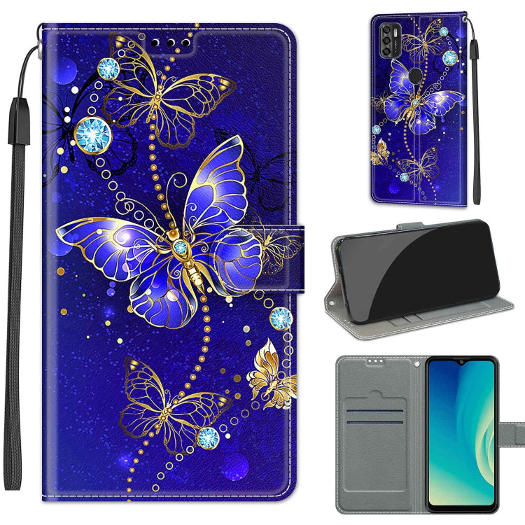 Voltage Coloured Drawing Magnetic Clasp Horizontal Flip PU Leather Case with Holder & Card Slots, For ZTE Blade A7s 2020