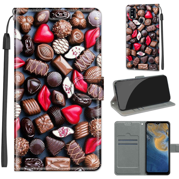 Voltage Coloured Drawing Magnetic Clasp Horizontal Flip PU Leather Case with Holder & Card Slots, For ZTE Blade A51