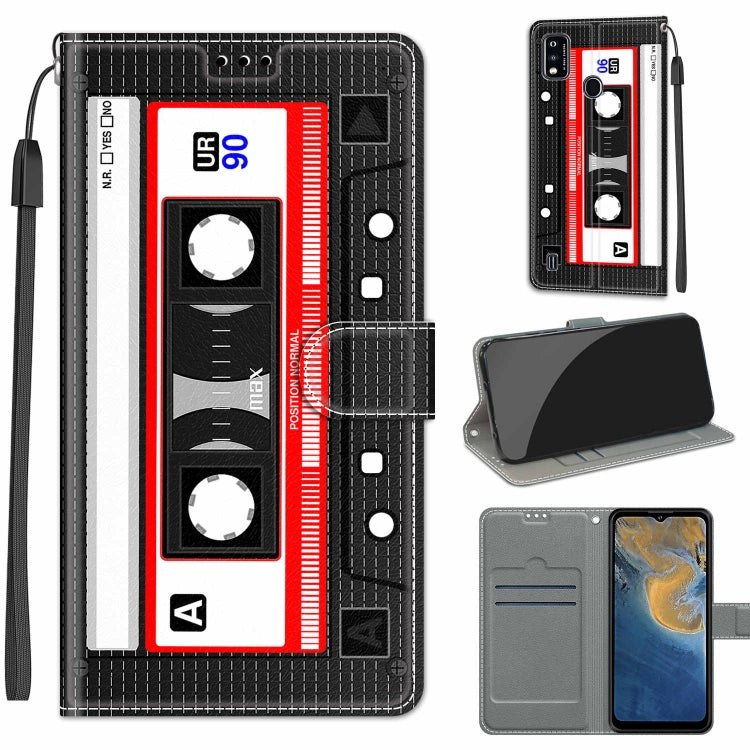 Voltage Coloured Drawing Magnetic Clasp Horizontal Flip PU Leather Case with Holder & Card Slots, For ZTE Blade A51