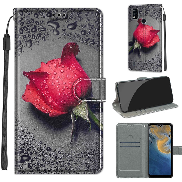 Voltage Coloured Drawing Magnetic Clasp Horizontal Flip PU Leather Case with Holder & Card Slots, For ZTE Blade A51