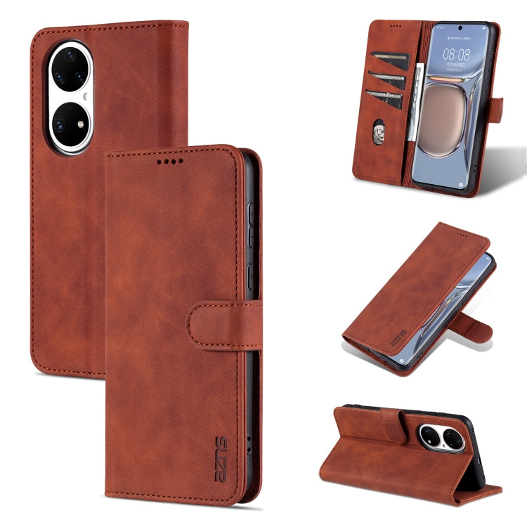 AZNS Skin Feel Calf Texture Horizontal Flip Leather Case with Card Slots & Holder & Wallet