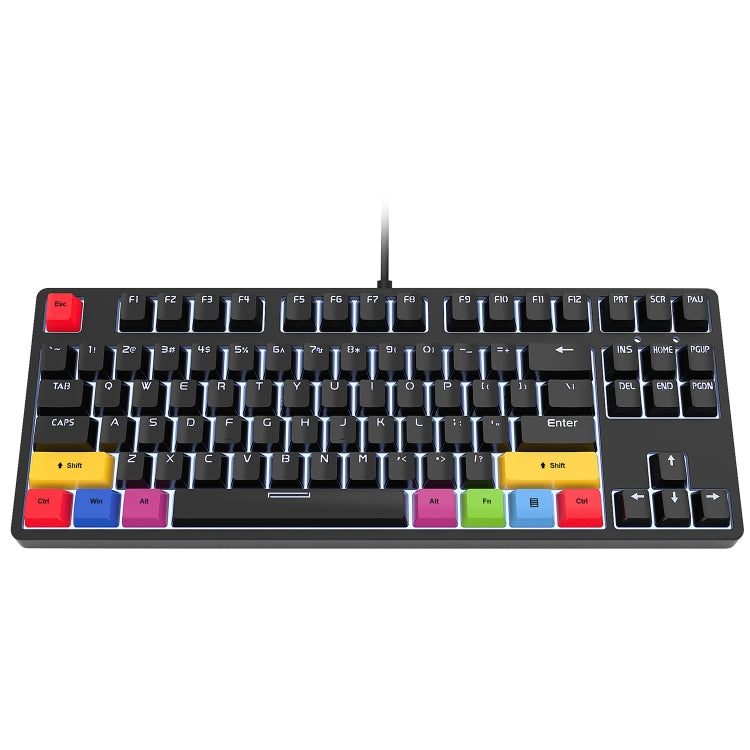 HXSJ L600 87 Keys USB-C / Type-C Wired Red Shaft Mechanical Keyboard with Cool Backlight