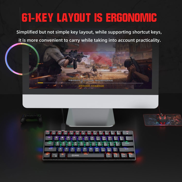 HXSJ V900 61 Keys Cool Lighting Effect Mechanical Wired Keyboard