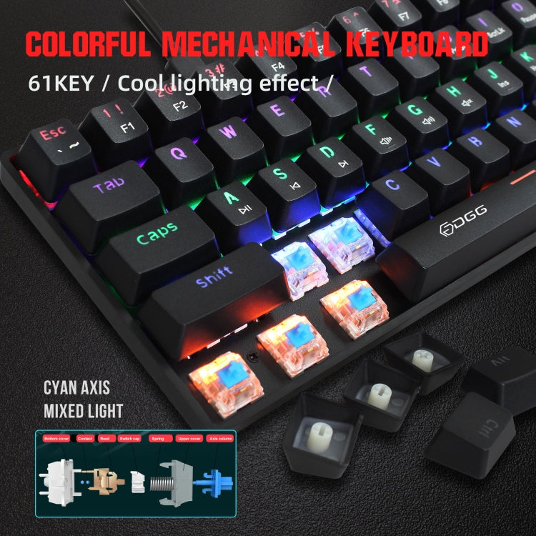 HXSJ V900 61 Keys Cool Lighting Effect Mechanical Wired Keyboard