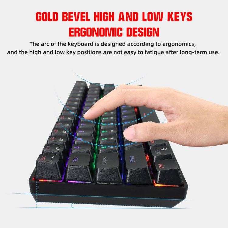 HXSJ V900 61 Keys Cool Lighting Effect Mechanical Wired Keyboard