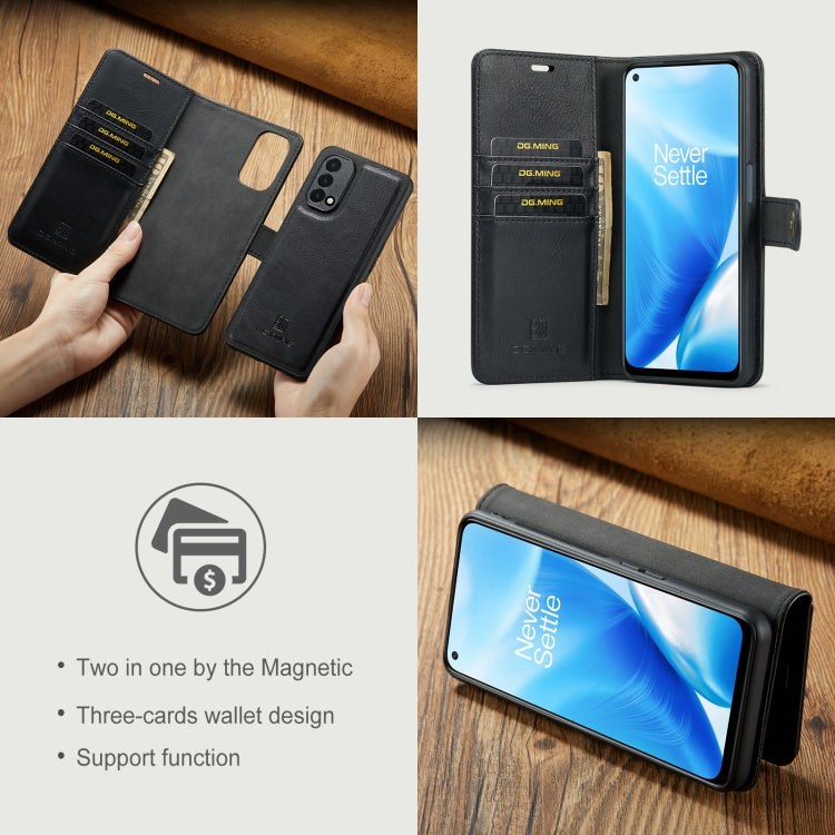 DG.MING Crazy Horse Texture Flip Detachable Magnetic Leather Case with Holder & Card Slots & Wallet, For OnePlus Nord 2 5G, For OnePlus Nord N200 5G, For Huawei P50, For Huawei P50 Pro