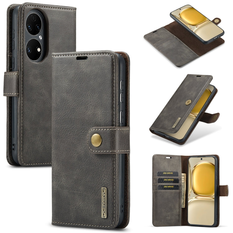 DG.MING Crazy Horse Texture Flip Detachable Magnetic Leather Case with Holder & Card Slots & Wallet, For OnePlus Nord 2 5G, For OnePlus Nord N200 5G, For Huawei P50, For Huawei P50 Pro