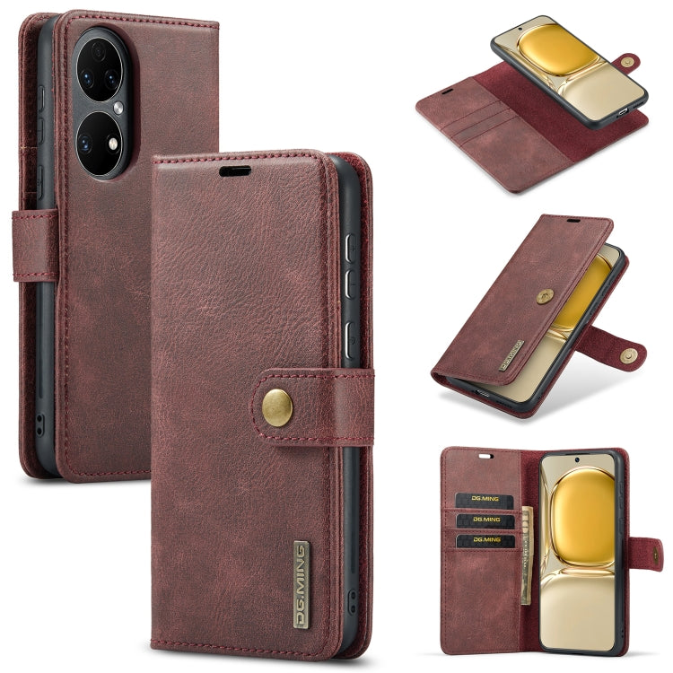 DG.MING Crazy Horse Texture Flip Detachable Magnetic Leather Case with Holder & Card Slots & Wallet