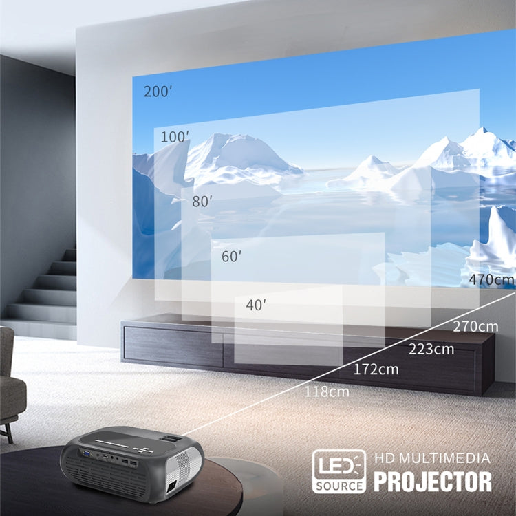 T7 1920x1080P 200 ANSI Portable Home Theater LED HD Digital Projector, Same Screen Version,