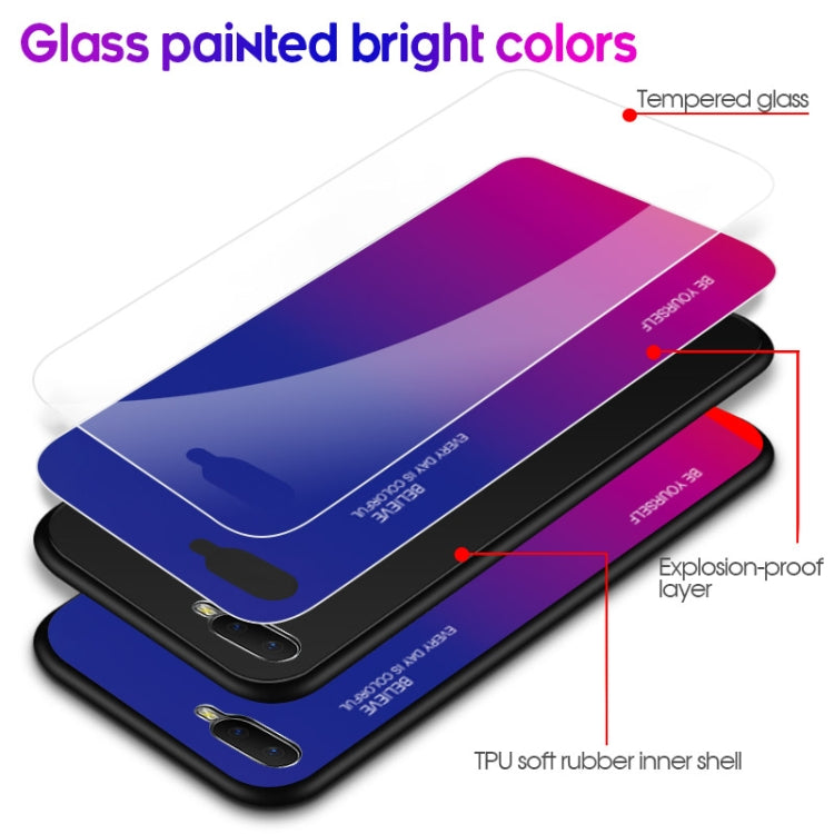 Gradient Color Glass Case, For OPPO K1 / R15X, For OPPO R17, For OPPO Reno, For Galaxy S8