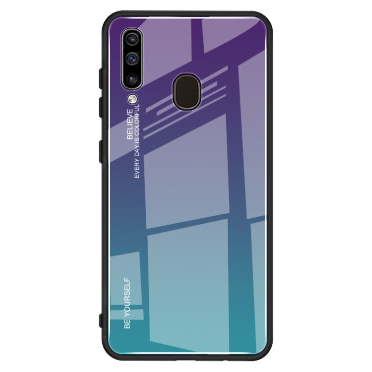 Gradient Color Glass Case, For Galaxy A30, For Galaxy A50, For Galaxy A60, For Galaxy A70