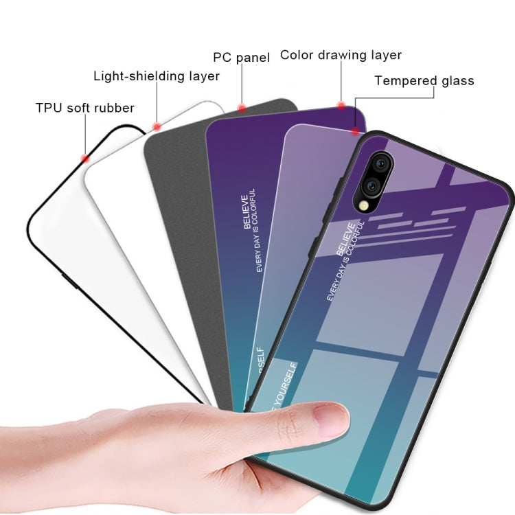 Gradient Color Glass Case, For Galaxy M10, For Galaxy M20, For Galaxy M30, For Galaxy Note 9