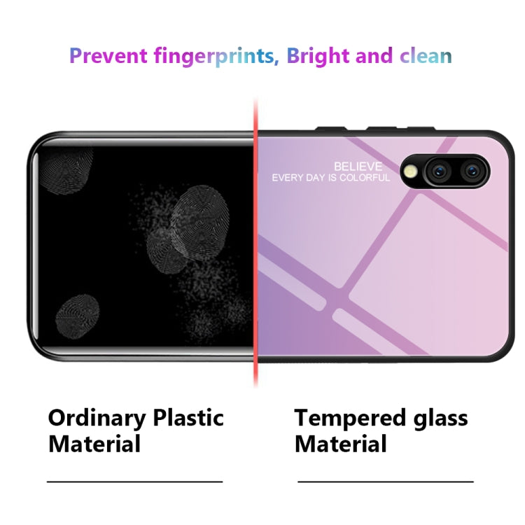 Gradient Color Glass Case, For Galaxy M10, For Galaxy M20, For Galaxy M30, For Galaxy Note 9