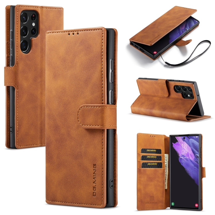 DG.MING Retro Oil Side Horizontal Flip Leather Case with Holder & Card Slots & Wallet, Series 2