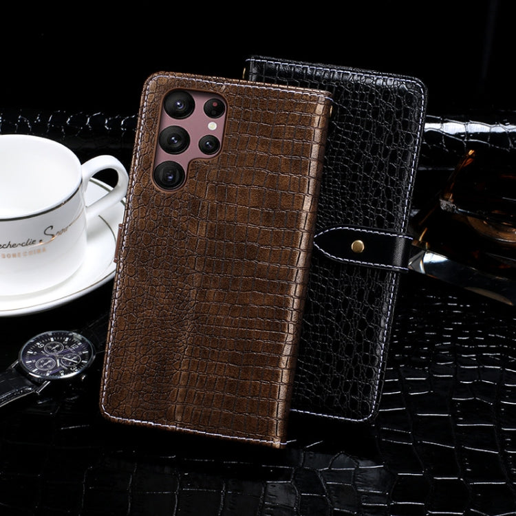 idewei Crocodile Texture Horizontal Flip Phone Leather Phone Case