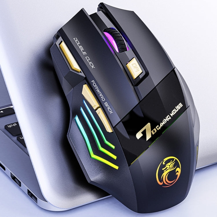 iMICE GW-X7 2.4G + Bluetooth Dual Mode 7-button Silent Rechargeable Wireless Gaming Mouse with Colorful RGB Lights