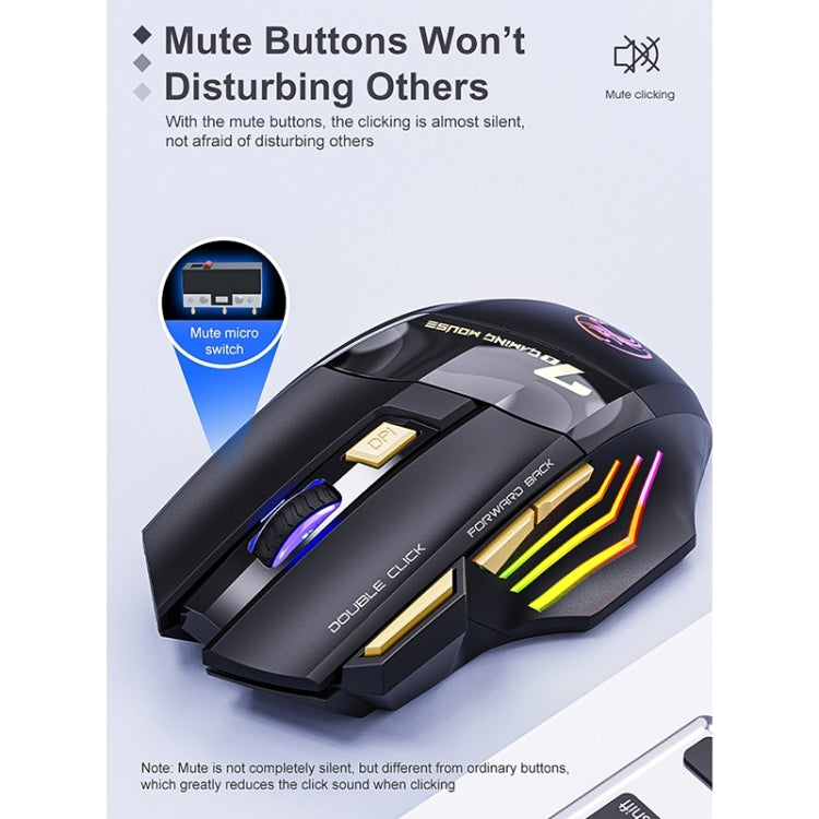 iMICE GW-X7 2.4G + Bluetooth Dual Mode 7-button Silent Rechargeable Wireless Gaming Mouse with Colorful RGB Lights