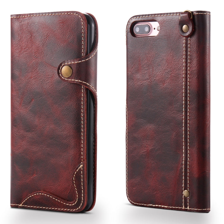 Denior Oil Wax Cowhide Magnetic Button Horizontal Flip Leather Case with Card Slots & Wallet, Series 3