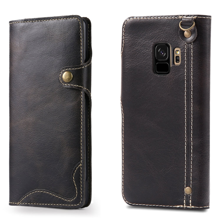 Denior Oil Wax Cowhide Magnetic Button Horizontal Flip Leather Case with Card Slots & Wallet, Series 4