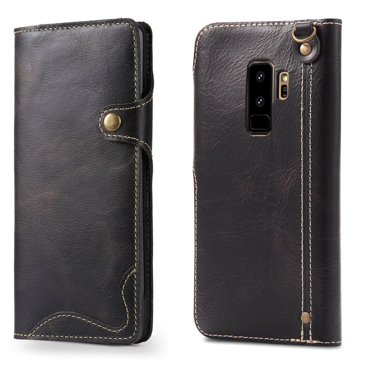 Denior Oil Wax Cowhide Magnetic Button Horizontal Flip Leather Case with Card Slots & Wallet, Series 2