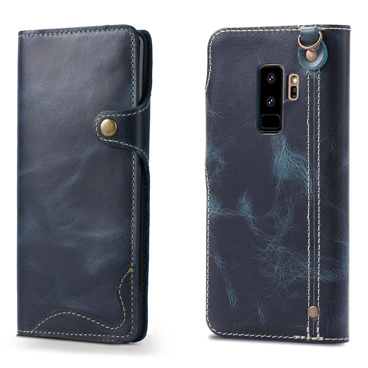 Denior Oil Wax Cowhide Magnetic Button Horizontal Flip Leather Case with Card Slots & Wallet, For iPhone XS Max, For Galaxy S9, For Galaxy S9 Plus, For Galaxy Note 8, For Galaxy Note9, For Huawei Mate 20, For Huawei Mate 20 Pro, For Galaxy S10