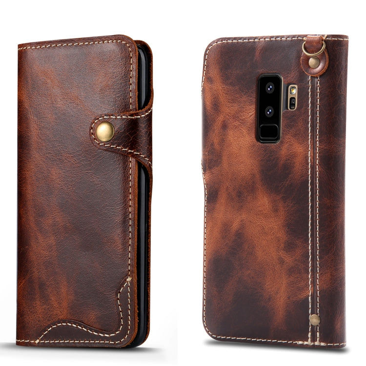 Denior Oil Wax Cowhide Magnetic Button Horizontal Flip Leather Case with Card Slots & Wallet, Series 2