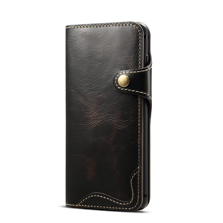 Denior Oil Wax Cowhide Magnetic Button Horizontal Flip Leather Case with Card Slots & Wallet, For Galaxy S10e, For Galaxy S10 Plus, For Galaxy Note 10, For Galaxy Note 10 Plus, For iPhone 11, For iPhone 11 Pro, For iPhone 11 Pro Max