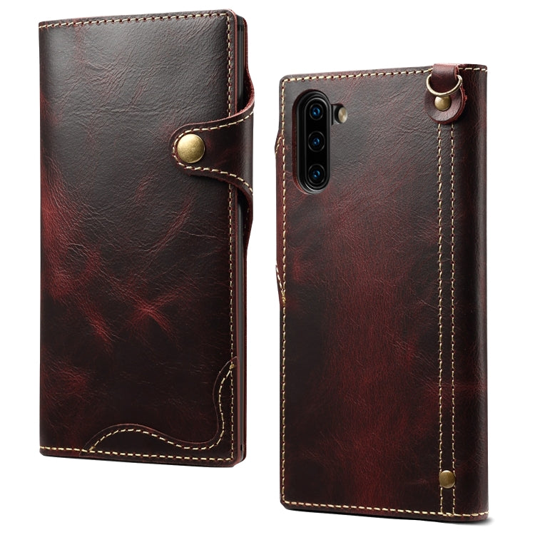 Denior Oil Wax Cowhide Magnetic Button Horizontal Flip Leather Case with Card Slots & Wallet, Series 1